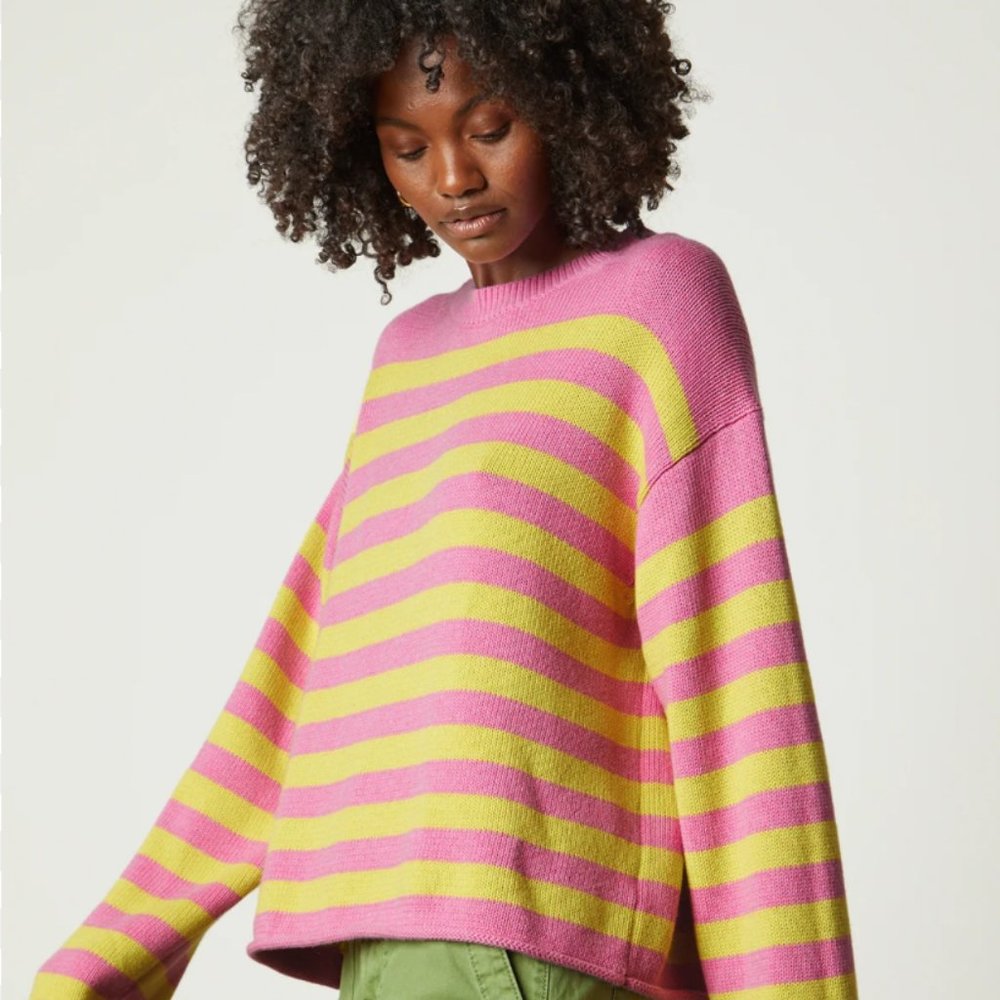 Velvet by Graham & Spencer - Lex Striped Crew Neck Sweater